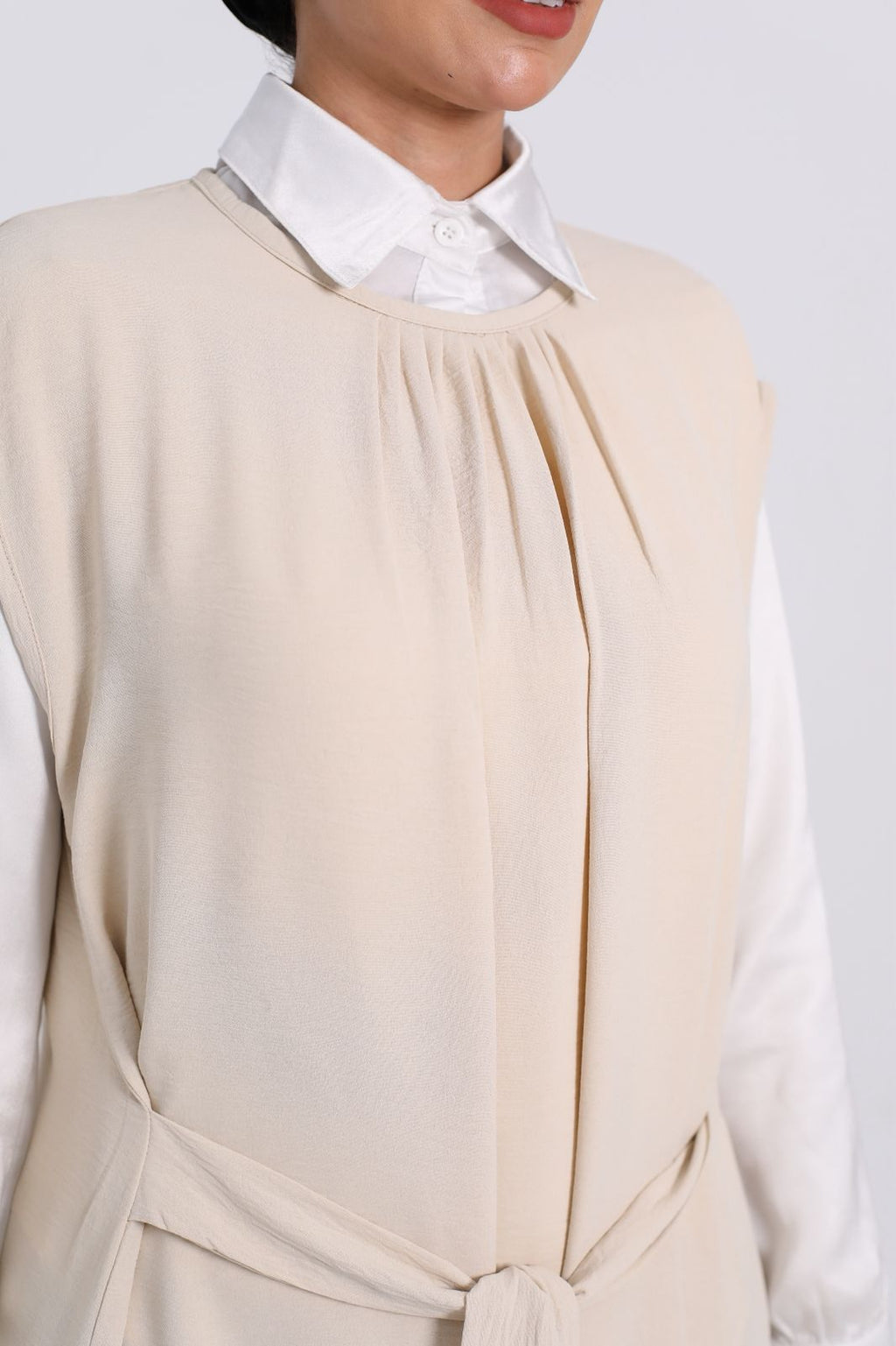 Beige Basic Dress