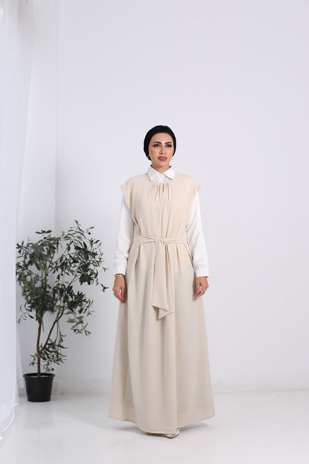 Beige Basic Dress